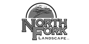 B&W Image of North Fork Landscape's logo.